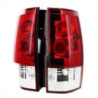 Spec'D Tuning Products - Spec-D 2007-2014 Chevrolet Tahoe/Suburban Tail Lights (Chrome Housing/Red Clear Lens) - Image 1