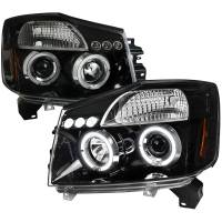 Spec'D Tuning Products - Spec-D 2004-2015 Nissan Titan/ 2004-2007 Armada Dual Halo Projector Headlights (Jet Black Housing/Clear Lens) - Image 1