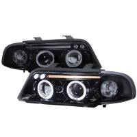 Spec'D Tuning Products - Spec-D 1996-1999 Audi A4 Dual Halo Projector Headlights (Glossy Black Housing/Smoke Lens) - Image 1