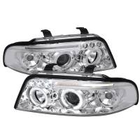Spec'D Tuning Products - Spec-D 1999-2001 Audi A4/S4 Dual Halo Projector Headlights (Chrome Housing/Clear Lens) - Image 1