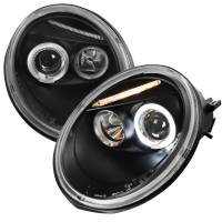 Spec'D Tuning Products - Spec-D 1998-2005 Volkswagen Beetle Halo Projector Headlights (Matte Black Housing/Clear Lens) - Image 1