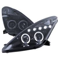 Spec'D Tuning Products - Spec-D 2000-2005 Toyota Celica Dual Halo Projector Headlights (Glossy Black Housing/Smoke Lens) - Image 1