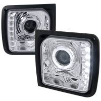 Spec'D Tuning Products - Spec-D 1997-2001 Jeep Cherokee Halo Projector Headlights w/ SMD LED Light Strip (Chrome Housing/Clear Lens) - Image 1