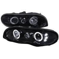 Spec'D Tuning Products - Spec-D 1998-2002 Chevrolet Camaro Dual Halo Projector Headlights (Glossy Black Housing/Smoke Lens) - Image 1