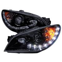 Spec'D Tuning Products - Spec-D 2006-2007 Subaru Impreza WRX/STI Projector Headlights w/ LED Light Strip (Glossy Black Housing/Smoke Lens) - Image 1