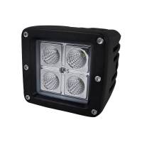 Spec'D Tuning Products - Spec-D Universal Off Road 6000k Flood Beam 16W 4-LED Cube Fog Light w/ Stainless Steel Mounting Bracket (Black Aluminum Housing/Glass Lens) - Image 1