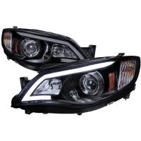 Spec'D Tuning Products - Spec-D 2008-2014 Subaru Impreza WRX/ 2008-2011 Outback Sport LED Bar Projector Headlights (Glossy Black Housing/Smoke Lens) - Image 1