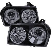 Spec'D Tuning Products - Spec-D 2005-2010 Chrysler 300 Base/LX/Touring Projector Headlights (Glossy Black Housing/Smoke Lens) - Image 1