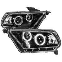 Spec'D Tuning Products - Spec-D 2010-2014 Ford Mustang Dual Halo Projector Headlights (Jet Black Housing/Clear Lens) - Image 1