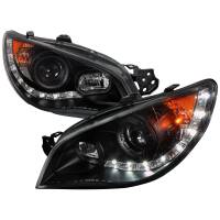 Spec'D Tuning Products - Spec-D 2006-2007 Subaru Impreza WRX/STI Projector Headlights w/ LED Light Strip (Matte Black Housing/Clear Lens) - Image 1