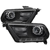 Spec'D Tuning Products - Spec-D 2010-2014 Ford Mustang Retrofit Style Projector Headlights (Matte Black Housing/Clear Lens) - Image 1