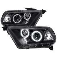 Spec'D Tuning Products - Spec-D 2010-2014 Ford Mustang Dual Halo Projector Headlights (Matte Black Housing/Clear Lens) - Image 1