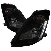 Spec'D Tuning Products - Spec-D 2003-2005 Nissan 350Z Projector Headlights w/ SMD LED Light Strip (Glossy Black Housing/Smoke Lens) - Image 1
