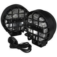 Spec'D Tuning Products - Spec-D Universal Off Road 6" H3 Black Round Fog Lights w/ Mesh Guard - 2PC - Image 1