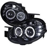 Spec'D Tuning Products - Spec-D 2003-2005 Dodge Neon Dual Halo Projector Headlights (Glossy Black Housing/Smoke Lens) - Image 1