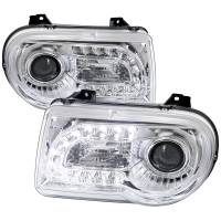 Spec'D Tuning Products - Spec-D 2005-2010 Chrysler 300 Projector Headlights w/ LED Light Strip (Chrome Housing/Clear Lens) - Image 1
