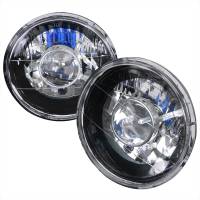 Spec'D Tuning Products - Spec-D Universal 7" Round H4 Projector Headlights (Matte Black Housing/Clear Lens) - Image 1
