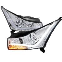 Spec'D Tuning Products - Spec-D 2011-2015 Chevrolet Cruze / 2016 Cruze Limited Halo Projector Headlights w/ LED Light Bar & LED Turn Signal Lights (Chrome Housing/Clear Lens) - Image 1