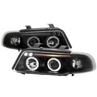 Spec'D Tuning Products - Spec-D 1996-1999 Audi A4 Dual Halo Projector Headlights (Matte Black Housing/Clear Lens) - Image 1
