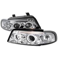 Spec'D Tuning Products - Spec-D 1996-1999 Audi A4 Dual Halo Projector Headlights (Chrome Housing/Clear Lens) - Image 1