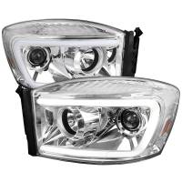 Spec'D Tuning Products - Spec-D 2006-2008 Dodge RAM 1500/ 2006-2009 2500 3500 Switchback LED C-Bar Projector Headlights (Chrome Housing/Clear Lens) - Image 1