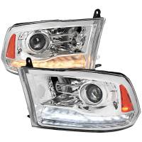 Spec'D Tuning Products - Spec-D 2009-2018 Dodge RAM 1500 / 2019-2021 RAM Classic / 2010-2018 RAM 2500 3500 Switchback Sequential LED Bar Projector Headlights (Chrome Housing/Clear Lens) - Image 1
