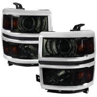 Spec'D Tuning Products - Spec-D 2014-2015 Chevrolet Silverado 1500 Projector Headlights (Glossy Black Housing/Smoke Lens) - Image 1
