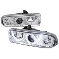 Spec'D Tuning Products - Spec-D 1998-2004 Chevrolet S10 Dual Halo Projector Headlights (Chrome Housing/Clear Lens) - Image 1