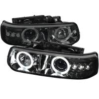 Spec'D Tuning Products - Spec-D 1999-2002 Chevrolet Silverado/ 2000-2006 Tahoe Suburban Dual Halo Projector Headlights (Chrome Housing/Smoke Lens) - Image 1