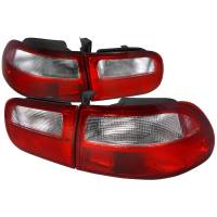 Spec'D Tuning Products - Spec-D 1992-1995 Honda Civic 3DR Hatchback Tail Lights (Chrome Housing/Red Clear Lens) - Image 1