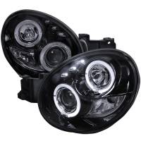 Spec'D Tuning Products - Spec-D 2002-2003 Subaru Impreza Dual Halo Bug Eye Projector Headlights (Glossy Black Housing/Smoke Lens) - Image 1