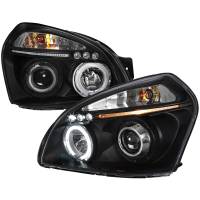 Spec'D Tuning Products - Spec-D 2005-2009 Hyundai Tucson Single Halo Projector Headlights (Matte Black Housing/Clear Lens) - Image 1