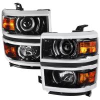 Spec'D Tuning Products - Spec-D 2014-2015 Chevrolet Silverado 1500 Projector Headlights (Glossy Black Housing/Clear Lens) - Image 1