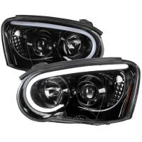 Spec'D Tuning Products - Spec-D 2004-2005 Subaru Impreza WRX STI Outback Projector Headlights w/ LED Light Bar (Glossy Black Housing/Clear Lens) - Image 1