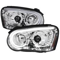 Spec'D Tuning Products - Spec-D 2004-2005 Subaru Impreza WRX STI Outback Projector Headlights w/ LED Light Bar (Chrome Housing/Clear Lens) - Image 1