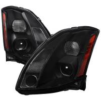 Spec'D Tuning Products - Spec-D 2004-2006 Nissan Maxima Projector Headlights w/ Amber Reflectors (Matte Black Housing/Clear Lens) - Image 1