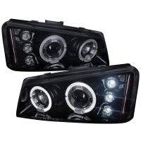 Spec'D Tuning Products - Spec-D 2002-2006 Chevrolet Avalanche/ 2003-2007 Silverado Dual Halo Projector Headlights (Glossy Black Housing/Smoke Lens) - Image 1