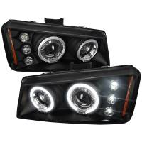 Spec'D Tuning Products - Spec-D 2002-2006 Chevrolet Avalanche/ 2003-2007 Silverado Dual Halo Projector Headlights (Matte Black Housing/Clear Lens) - Image 1