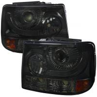 Spec'D Tuning Products - Spec-D 1999-2002 Chevrolet Silverado 1500 2500/ 2000-2006 Tahoe Suburban 1PC Projector Headlights w/ Bumper Lights (Chrome Housing/Smoke Lens) - Image 1