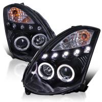 Spec'D Tuning Products - Spec-D 2003-2007 Infiniti G35 Coupe Dual Halo Projector Headlights (Glossy Black Housing/Smoke Lens) - Image 1
