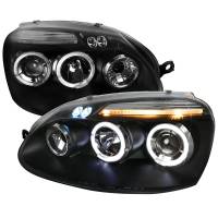 Spec'D Tuning Products - Spec-D 2006-2008 Volkswagen Golf Rabbit/ 2006-2010 Jetta Dual Halo Projector Headlights (Matte Black Housing/Smoke Lens) - Image 1