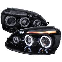 Spec'D Tuning Products - Spec-D 2006-2008 Volkswagen Golf Rabbit/ 2006-2010 Jetta Dual Halo Projector Headlights (Glossy Black Housing/Smoke Lens) - Image 1