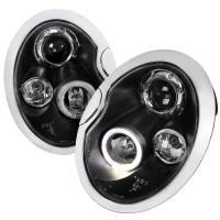 Spec'D Tuning Products - Spec-D 2002-2008 Mini Cooper R50 R53 R52 Single Halo Projector Headlights (Matte Black Housing/Clear Lens) - Image 1