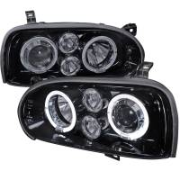 Spec'D Tuning Products - Spec-D 1993-1998 Volkswagen Golf Mk3/Cabrio Dual Halo Projector Headlights (Glossy Black Housing/Smoke Lens) - Image 1