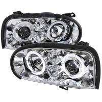 Spec'D Tuning Products - Spec-D 1993-1998 Volkswagen Golf Mk3/Cabrio Dual Halo Projector Headlights (Chrome Housing/Clear Lens) - Image 1