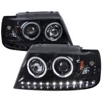 Spec'D Tuning Products - Spec-D 2002-2005 Ford Explorer Dual Halo Projector Headlights (Glossy Black Housing/Smoke Lens) - Image 1