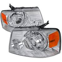 Spec'D Tuning Products - Spec-D 2004-2008 Ford F-150/ 2006-2008 Lincoln Mark LT Projector Headlights w/ Amber Reflectors (Chrome Housing/Clear Lens) - Image 1