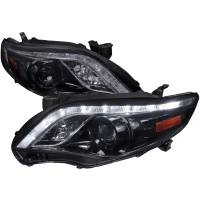 Spec'D Tuning Products - Spec-D 2011-2013 Toyota Corolla Projector Headlights w/ LED Light Strip (Glossy Black Housing/Smoke Lens) - Image 1