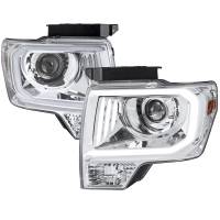 Spec'D Tuning Products - Spec-D 2009-2014 Ford F-150 LED C-Bar Projector Headlights (Chrome Housing/Clear Lens) - Image 1