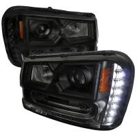Spec'D Tuning Products - Spec-D 2002-2009 Chevrolet Trailblazer Projector Headlights w/ LED Light Strip (Black Housing/Smoke Lens) - Image 1